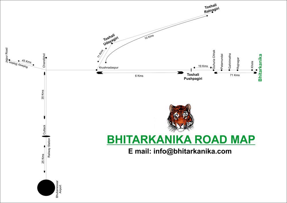 bhitarkanika-road-map